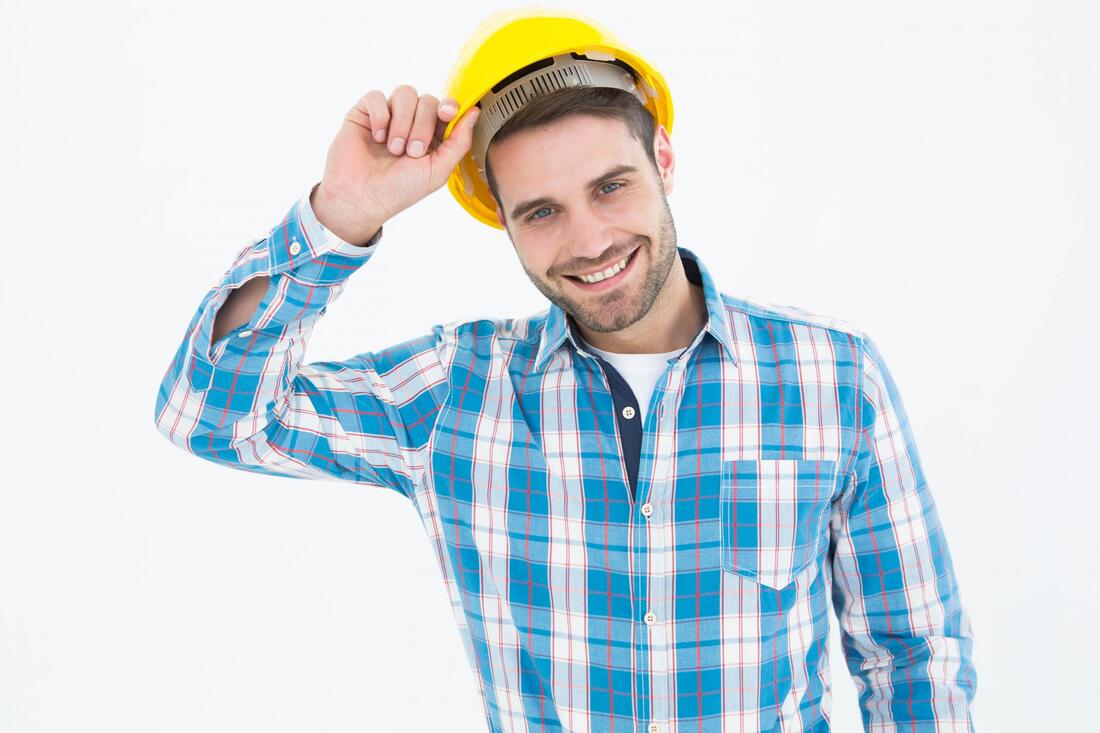 a man with a hard hat